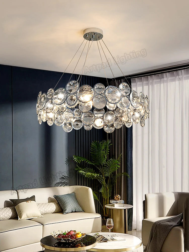 lustre moderne en cristal pour décoration intérieure élégante et romantique - vue 6 sur 6