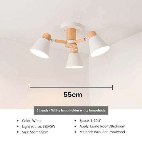 lustre nordique en bois massif éclairage moderne pour hôtel et restaurant - vue 16 sur 20