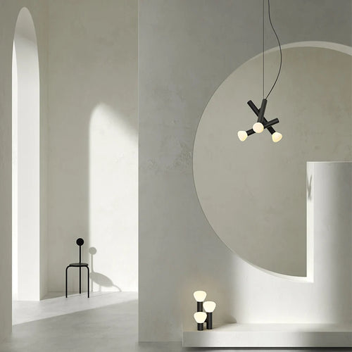 suspension moderne en verre pour éclairage créatif intérieur - vue 5 sur 9