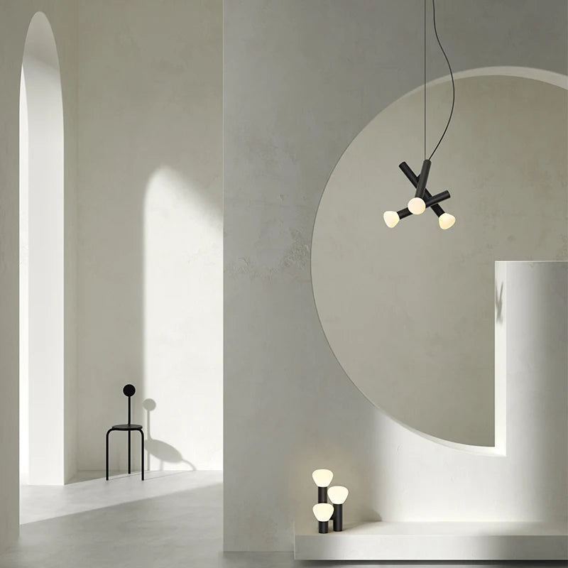 suspension moderne en verre pour éclairage créatif intérieur - vue 4 sur 9