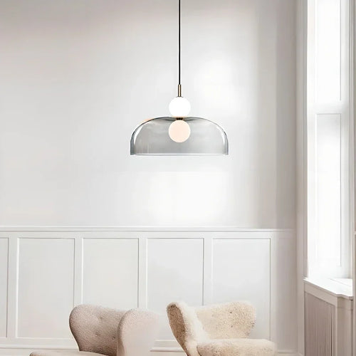 Nordic Glass Chandelier Double Balls Pendant Light Suspension Hanging Lamp for Kitchen Dining Room - vue 4 sur 8
