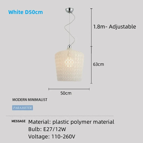 lustre italien moderne creux décoratif avec lumières led acryliques - vue 13 sur 16