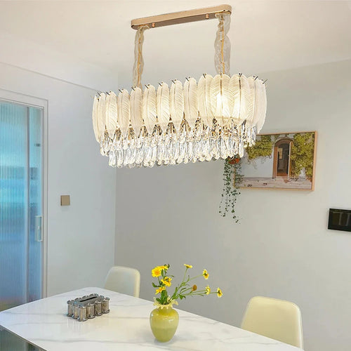 plafonnier rond en cristal luxe éclairage led pour intérieur - vue 3 sur 12
