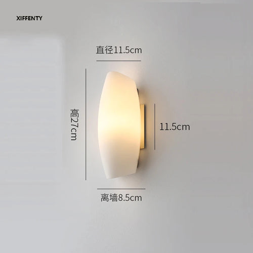 applique murale en verre blanc à led pour décoration intérieure