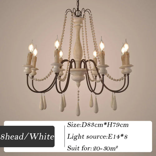 lustre en bois rétro pour décoration intérieure élégante - vue 10 sur 16