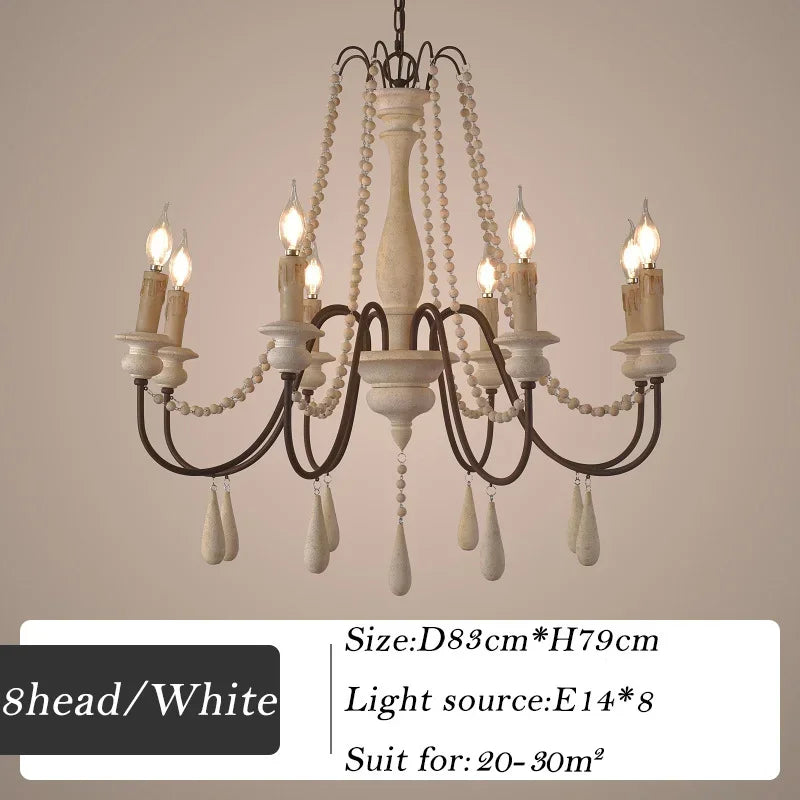 lustre en bois rétro pour décoration intérieure élégante - vue 9 sur 16