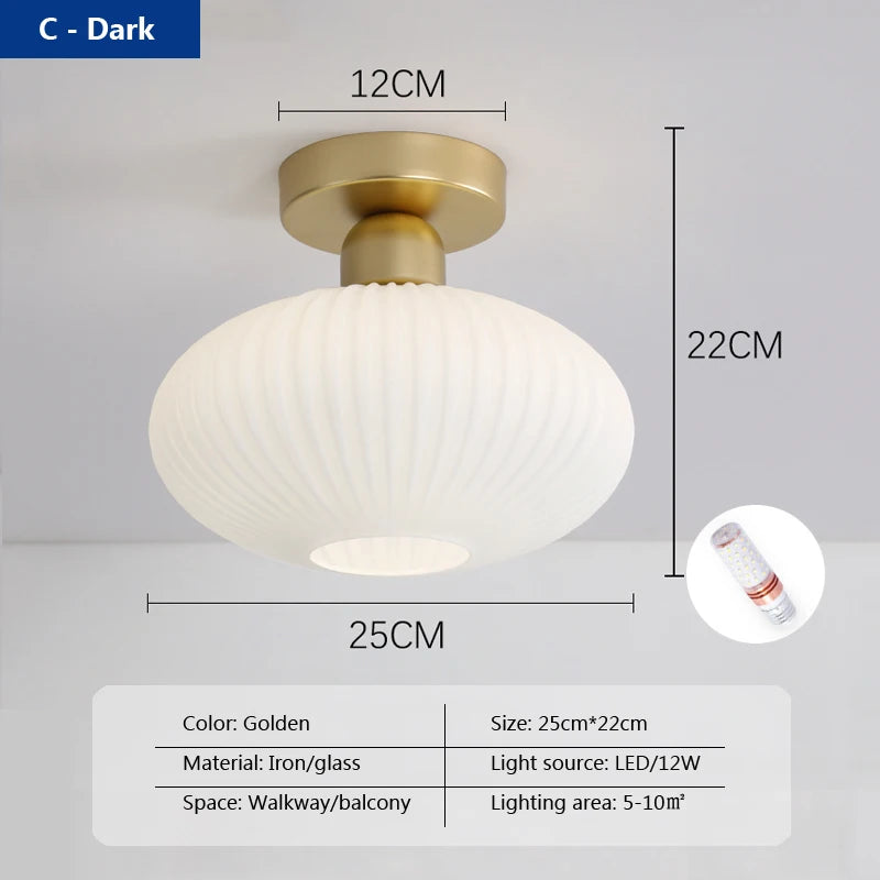 plafonnier nordique en verre simple luxe américain - vue 13 sur 14
