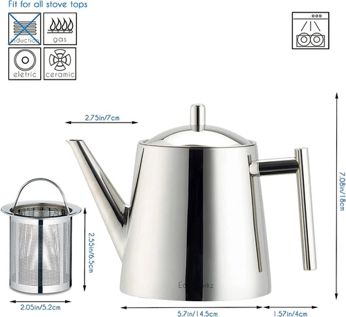 Theiere acier inox infuseur amovible 11l design moderne - vue 9 sur 9