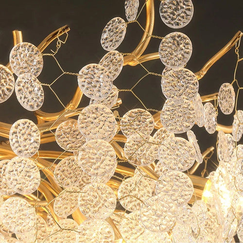 lustre en cristal doré style européen décoration intérieure élégante - vue 7 sur 13