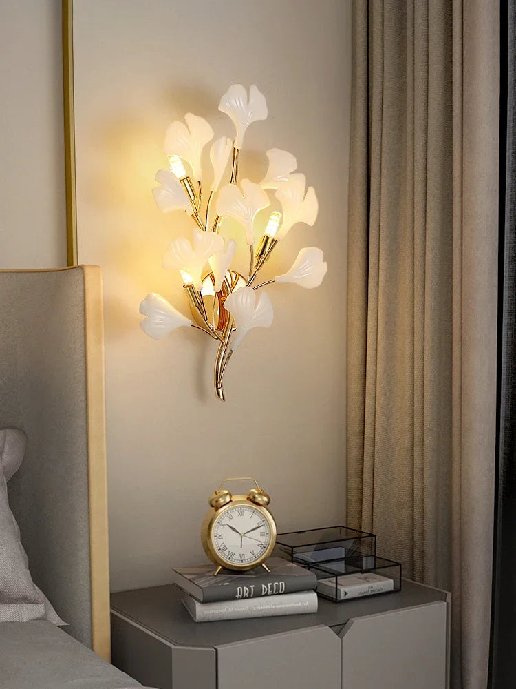 Living Room Ceiling Lamp Post-modern Designer Gingko Leaf Restaurant Bedroom Ceiling Lights Hotel Art LED Decor Lighting Fixture - vue 4 sur 13