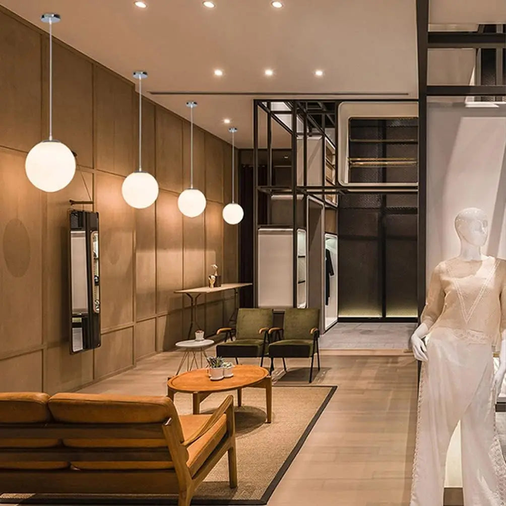 boule de verre suspension moderne pour restaurant hôtel - vue 5 sur 7
