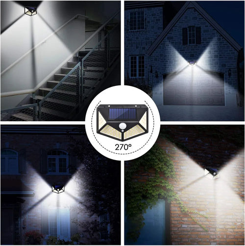 applique solaire extérieure étanche avec capteur de mouvement 100 led - vue 5 sur 8