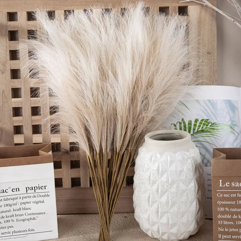 lot de 5 fausses fleurs de pampa pour décoration mariage et Noël - vue 3 sur 17