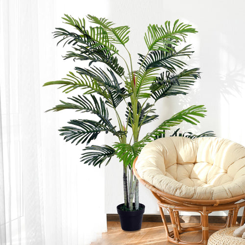 plante artificielle palmier avec pot et mousse décorative - vue 3 sur 6