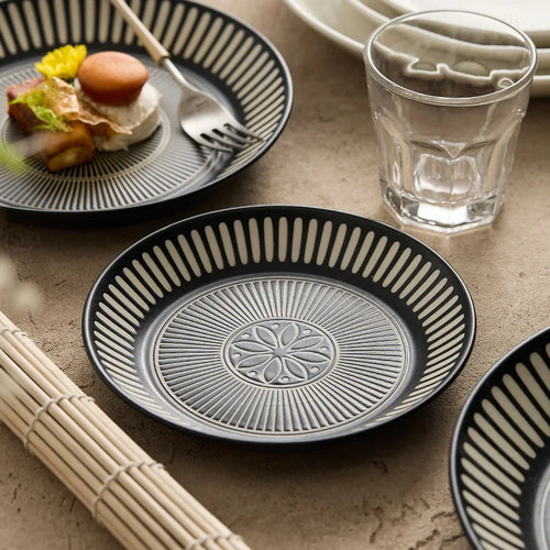 Assiette ceramique relief style japonais retro premium - vue 4 sur 7