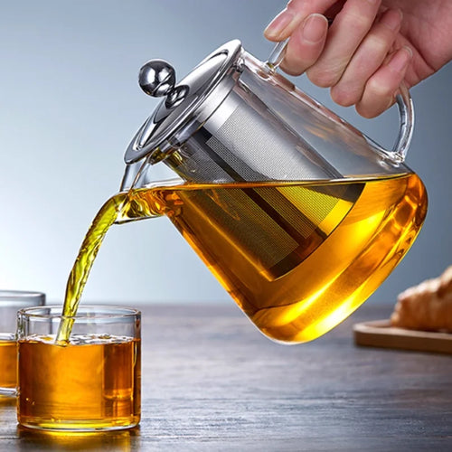 Théière verre borosilicate infuseur amovible acier kungfu - vue 2 sur 11