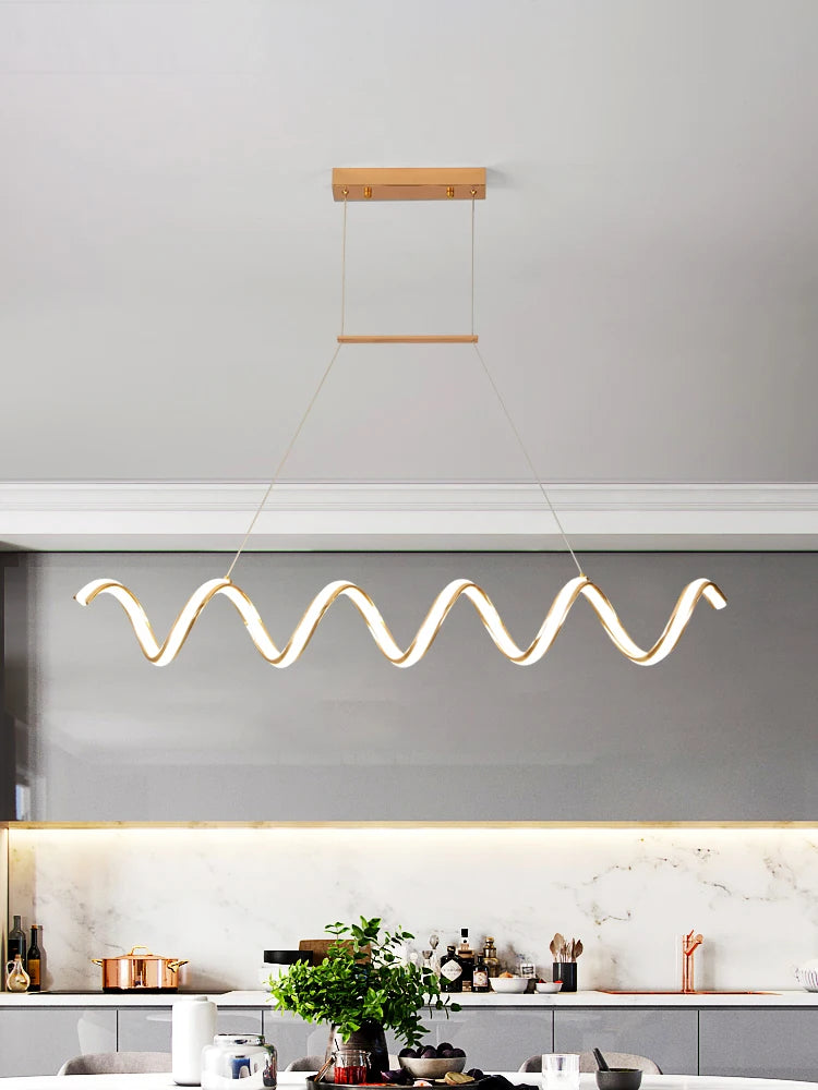lustre postmoderne nordique en forme de vague pour intérieur - vue 5 sur 8