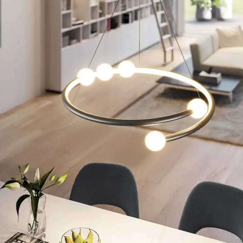 lustre minimaliste en verre design pour éclairage moderne - vue 3 sur 10