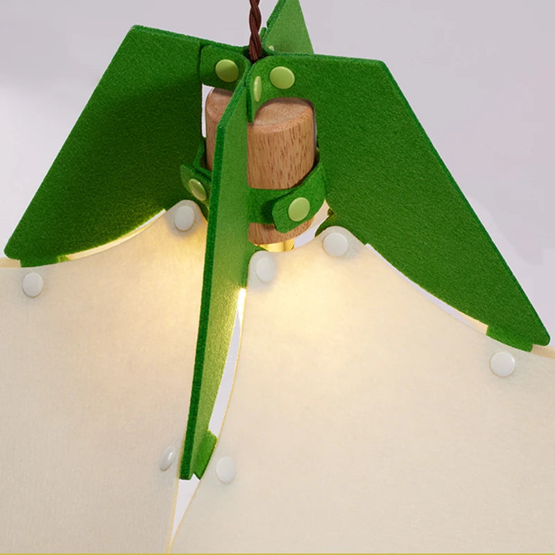 Art Design Restaurant Pendant Lamps Detachable Felt Sconces LED E27 Hanging Light for Living Room Dining Table Green White Pink - vue 6 sur 11