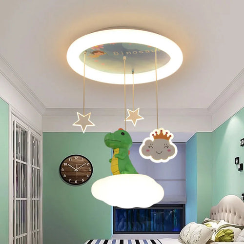 Lustre créatives pour chambre d'enfants rose vert dinosaure fille garçon enfants suspendus - vue 3 sur 9