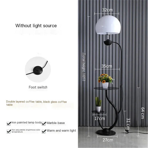 lampadaire moderne avec table intégrée design nordique créatif - vue 12 sur 13