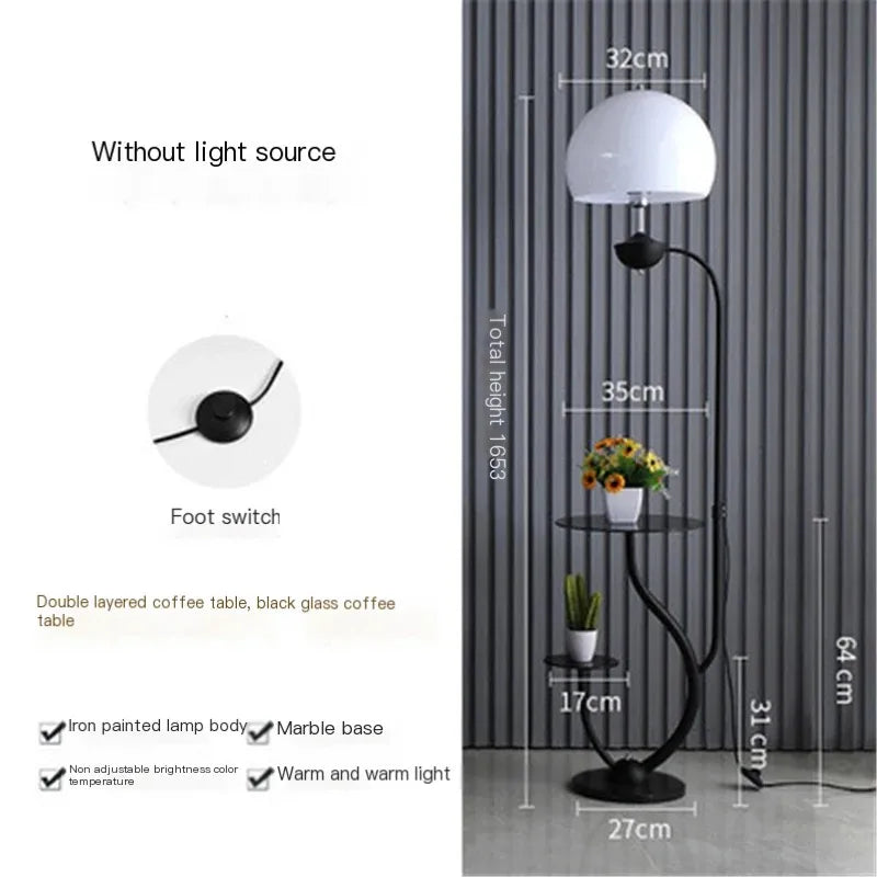 lampadaire moderne avec table intégrée design nordique créatif - vue 11 sur 13