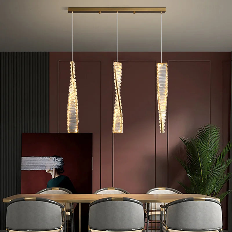 lustre en cristal design moderne pour ambiance élégante - vue 6 sur 11