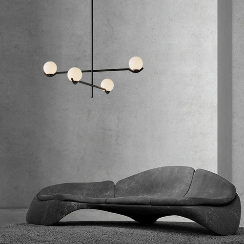 lustre led en boule de verre style nordique pour intérieur - vue 6 sur 14