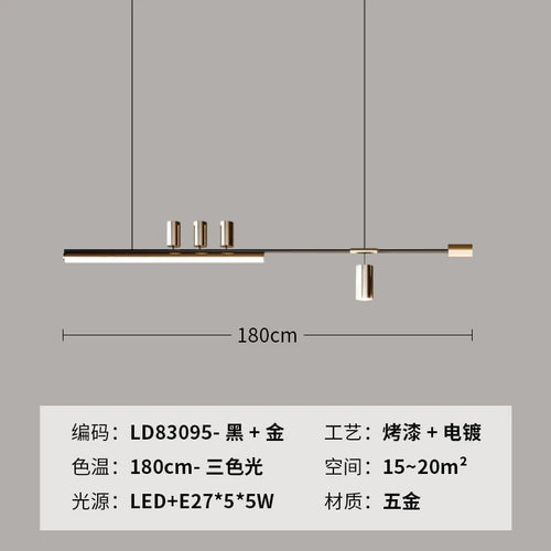 lustre minimaliste en métal pour éclairage moderne chic - vue 10 sur 11