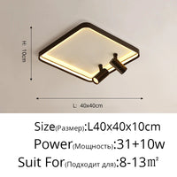 2023 New Modern LED Ceiling Lights For Living Room Bedroom Indoor Round Square Rectangle Lamp Surface Mounted Lighting AC85-260V