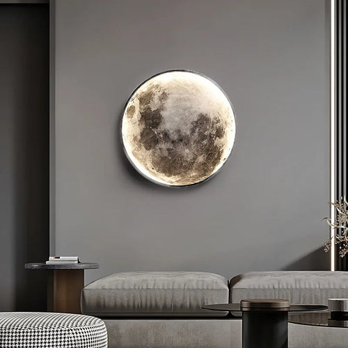 applique murale moderne en forme de lune éclairage décoratif 3D - vue 2 sur 16