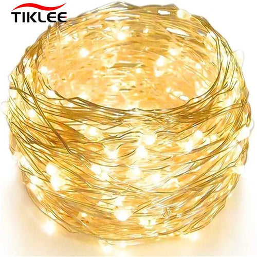 guirlande lumineuse led en cuivre pour décorations de fête et Noël - vue 2 sur 9