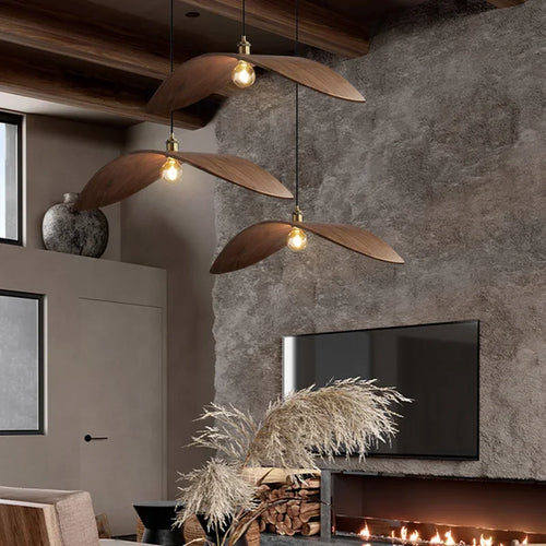Wabi-sabi plafonnier japon bois Led plafond Lustre salon salon de thé suspension lumières décorations pour la maison cuisine Lustre - vue 6 sur 11