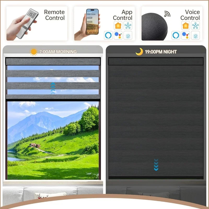 Store enrouleur occultant double couche wifi telecommande salon - vue 2 sur 8