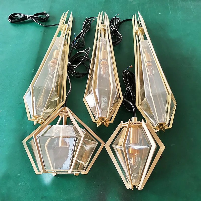 suspension art déco diamant pour éclairage intérieur et extérieur - vue 4 sur 15