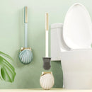 brosse de toilette en silicone avec support pratique et long manche