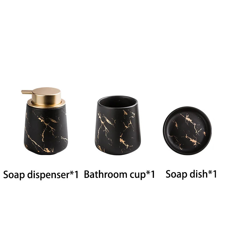 distributeur de savon en céramique et accessoires de bain complets - vue 18 sur 18