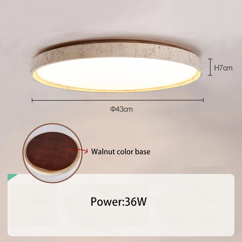 Led plafonnier pierre Downlight monté en Surface rétro luminaires noyer bûche bois couleur chambre salon grande lumière - vue 8 sur 13