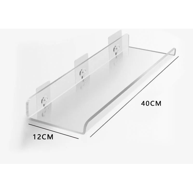 étagère murale flottante en acrylique transparent pour rangement organisé - vue 33 sur 57