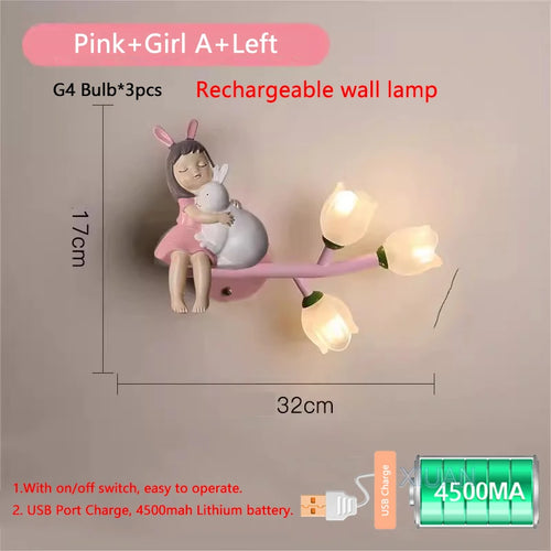 applique murale rechargeable en résine pour chambre d'enfant décorative - vue 12 sur 22