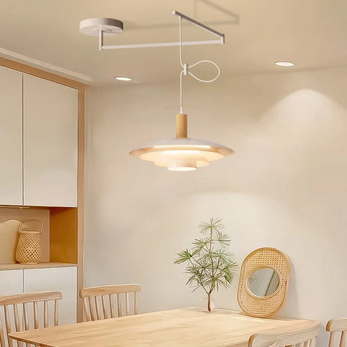 Suspension à culbuteur Table à manger Suspension bras oscillant plafonniers suspendus cuisine île barre E27 Illuminaire - vue 3 sur 9