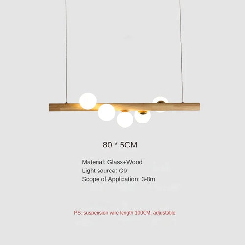 suspension en bois et verre pour restaurant moderne et créatif - vue 9 sur 10