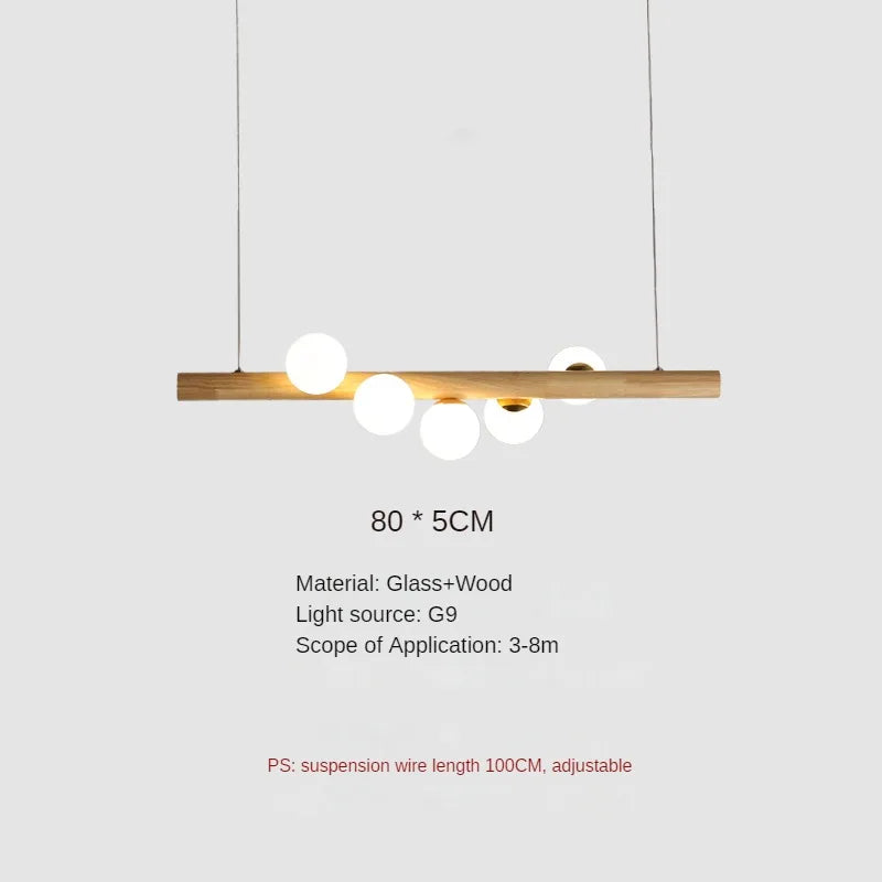 suspension en bois et verre pour restaurant moderne et créatif - vue 8 sur 10
