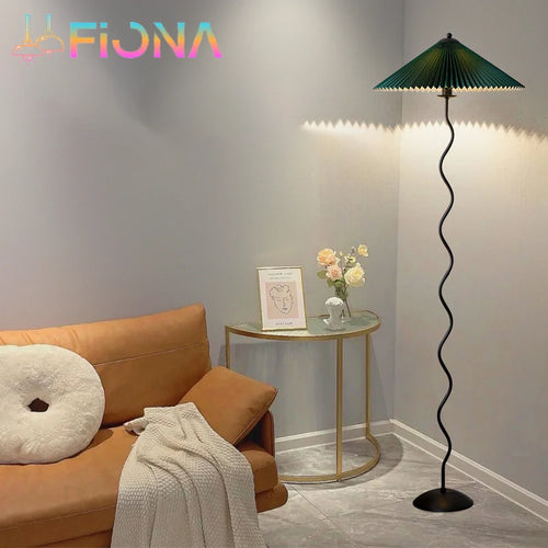 lampadaire en tissu plissé nordique décoration artisanale pour la maison - vue 2 sur 15