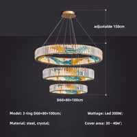 lustre led dimmable moderne en acier cercle décoratif