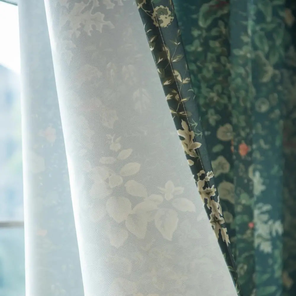 Rideau moderne translucide motif feuilles pour salon chambre - vue 4 sur 8