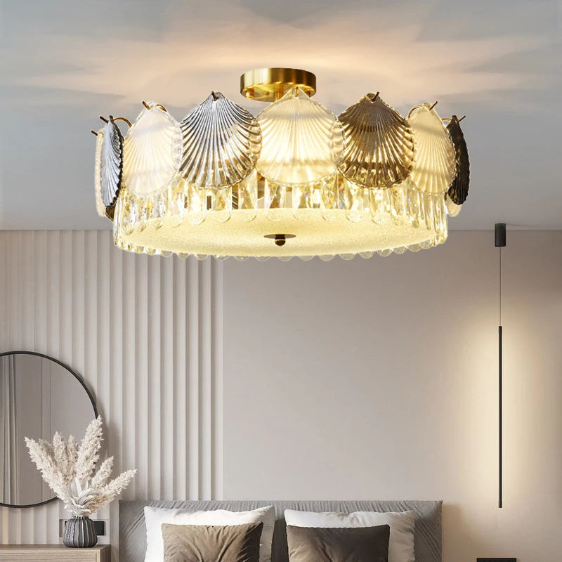 lustre design moderne cristal français led créatif - vue 4 sur 9