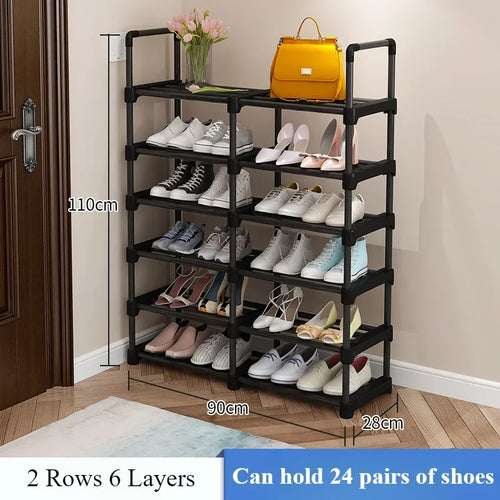 étagère à chaussures multicouche gain de place en métal - vue 10 sur 11