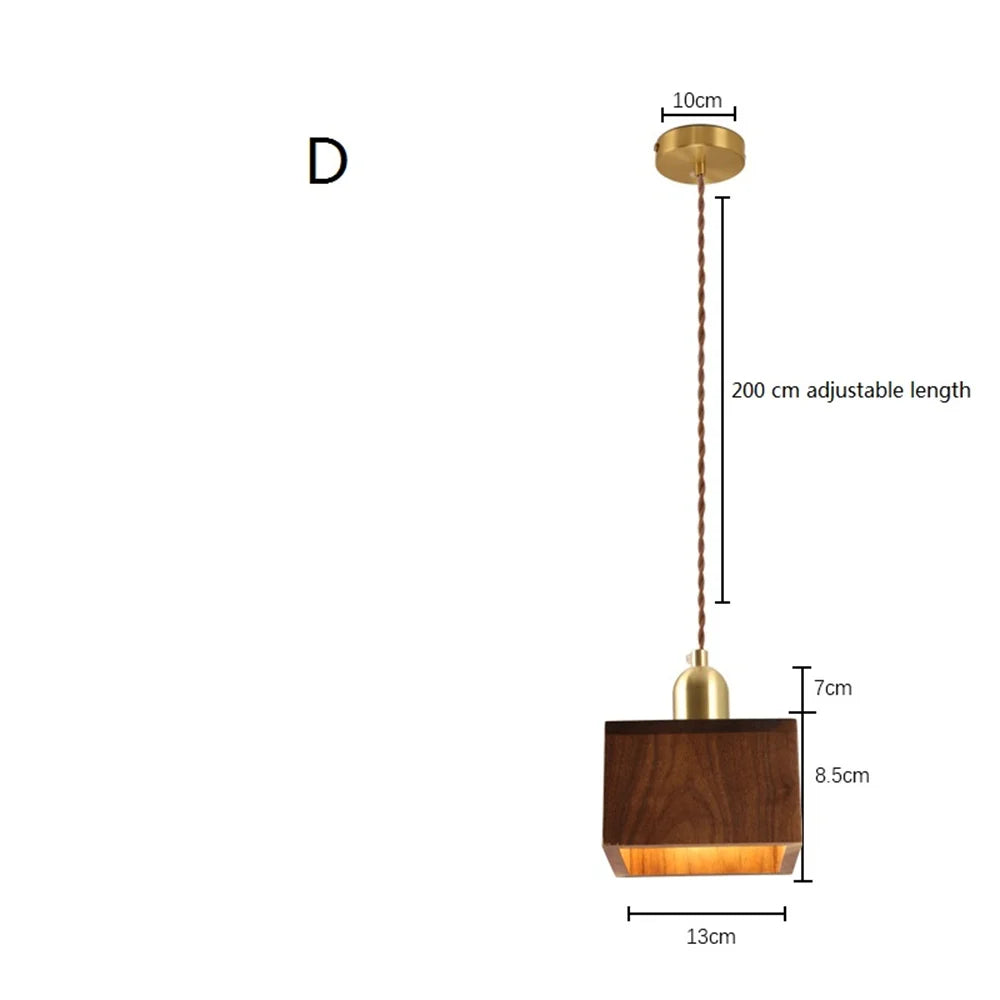 Nordique moderne suspension LED luminaire en laiton en bois Loft cuisine île lampe suspendue décoration de la maison éclairage Suspension Design - vue 12 sur 17