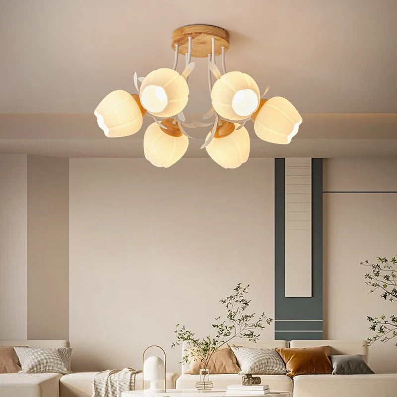 plafonnier floral nordique design romantique pour un décor élégant - vue 2 sur 24